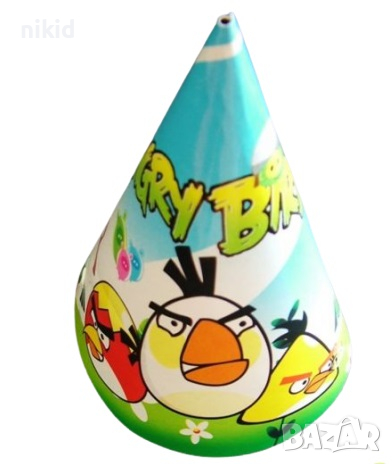 Angry Birds енгри бърдс яростни пилета картонена голяма парти шапки шапка рожден ден, снимка 1