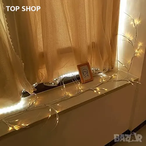 Нов Брезов гирлянд Осветление /Декорация Камина Стена, снимка 1