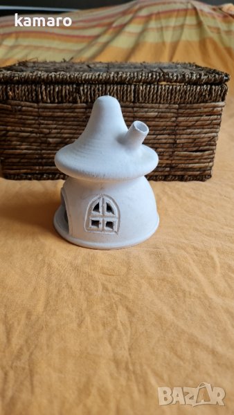 гъба свещник за градина или дом керамика, снимка 1