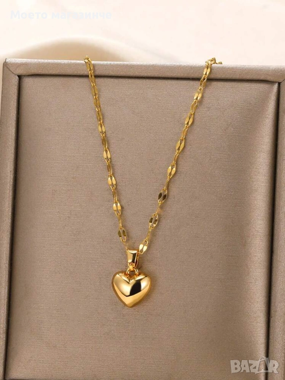 Mini Heart Necklace 💛 | дамско колие от медицинска стомана, снимка 1