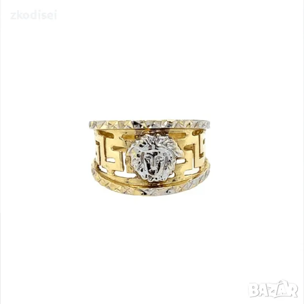 Златен мъжки пръстен 3,43гр. размер:50 14кр. проба:585 модел:26469-1, снимка 1