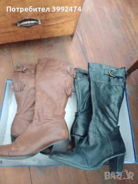 Дамски ботуши от естествена кожа, 38 ном., два чифта, снимка 1