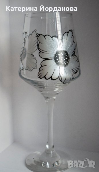 Ръчно рисувани чаши за вино , снимка 1