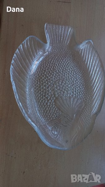 Стъклена чиния за риба, снимка 1