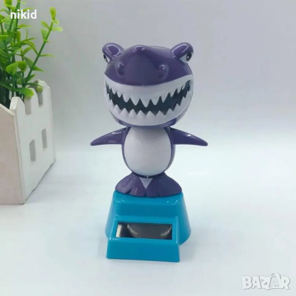 Акула Shark Соларна танцуваща играчка фигурка украса торта сувенир кола, снимка 1