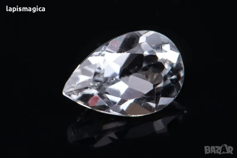 Бял топаз 1.67ct VVS капка шлифовка #5, снимка 1