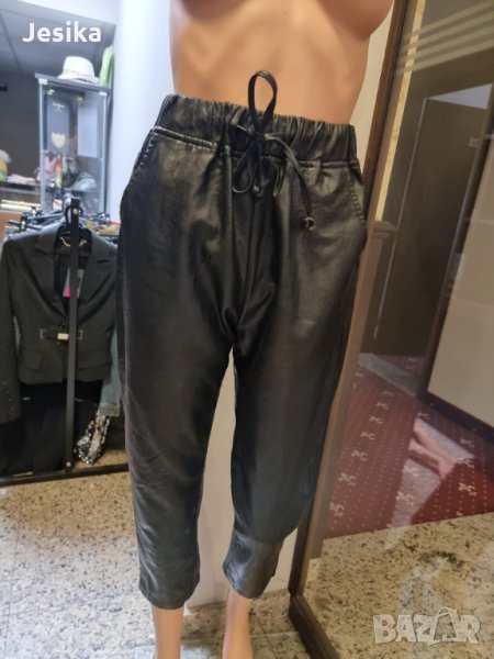 Черен кожен панталон, снимка 1