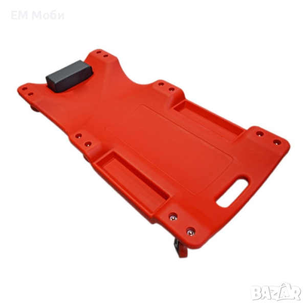 Сервизна Лежанка Автосервиз Работна Лежанка за Сервиз с Колелца червена, снимка 1