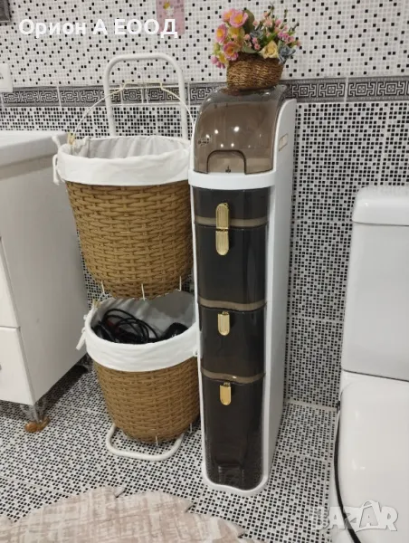 Мултифункционален Шкаф за баня с Колелца Водоустойчив , снимка 1