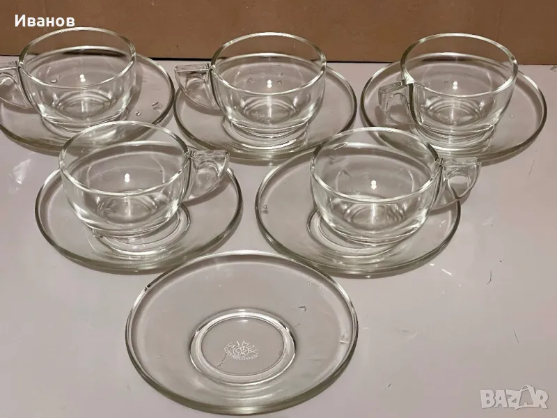 Стъклен сервиз с маркировка, снимка 1