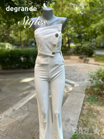 Елегантен дамски гащеризон наличен в бяло и черно , снимка 7 - Гащеризони - 51157082