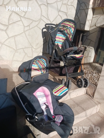 Детска количка 2 в 1 с летен и зимен кош, снимка 3 - Детски колички - 52814505