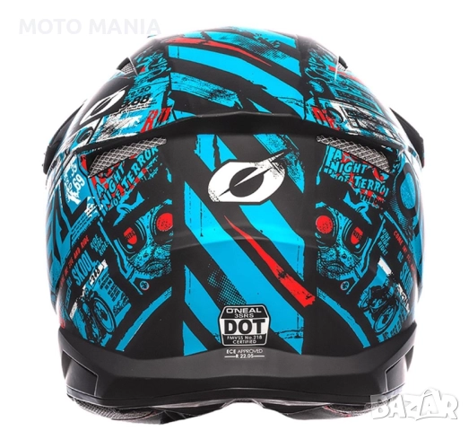 Мотокрос каска O'NEAL 3SERIES RIDE BLACK/BLUE, снимка 2 - Други спортове - 52420267
