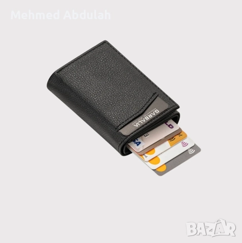 Черен портфейл с малтийски механизъм , снимка 2 - Портфейли, портмонета - 52488136