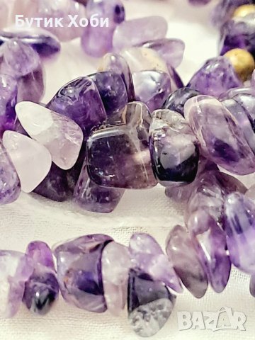 Старо колие от естествен аметист, снимка 3 - Антикварни и старинни предмети - 38650812