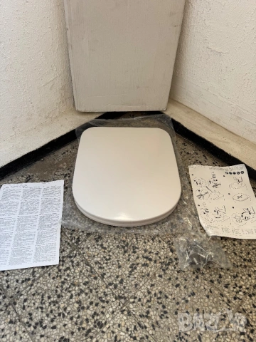 Тоалетна Седалка с Капак BS10i Универсална Бяла WC Седалка с Плавно Затваря, D-форма!, снимка 2 - Други стоки за дома - 53697114