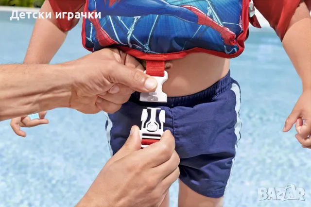Детска жилетка SpiderMan BESTWAY, трикотажна, 65 см, за деца 3-6 г., червена/синя, снимка 4 - Надуваеми играчки - 49937382