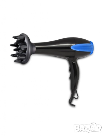 Сешоар с дифузер Rosberg, 2200W, 3 степени на температура, 2 скорости, Черен/син, снимка 5 - Друга електроника - 51852486