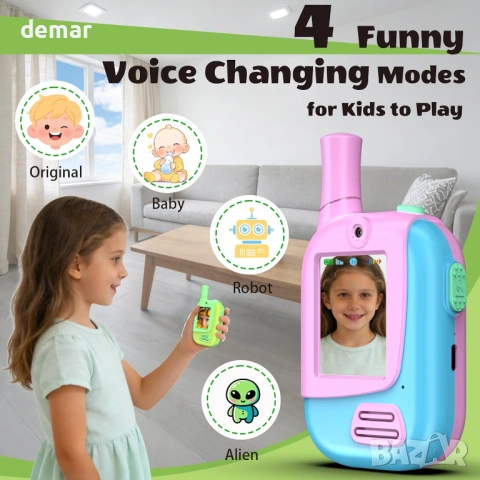 Видео уоки-токита за деца, комплект от 2 броя, презареждащи се, 3-12 години, снимка 4 - Образователни игри - 53428816