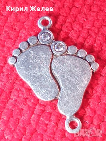 СРЕБЪРНИ КРАЧЕТА Фигурален АРТ МЕДАЛЬОН с 2 ФАСЕТИРАНИ ЦИРКОНЧЕТА ВИСОКА ПРОБА СРЕБРО 26049, снимка 2 - Колиета, медальони, синджири - 39318686