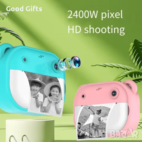 Моментна детска HD камера с хартиени ролки, Детски фотоапарат за моментни снимки, снимка 6 - Фотоапарати - 50208733