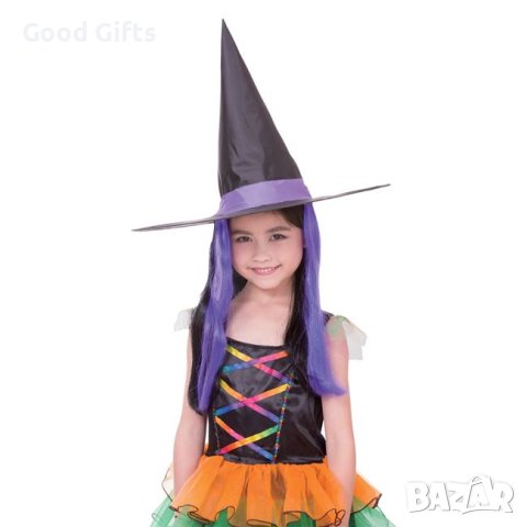 Хелуин шапка с перука на магьосница