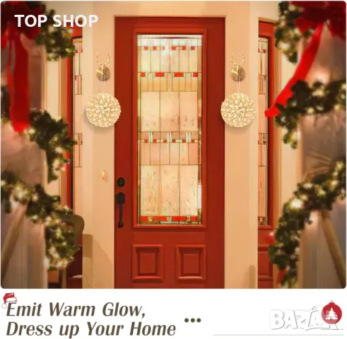 Lewondr Коледни светлини за прозорци, захранвани с USB, 2 броя, снимка 2 - Декорация за дома - 49640933