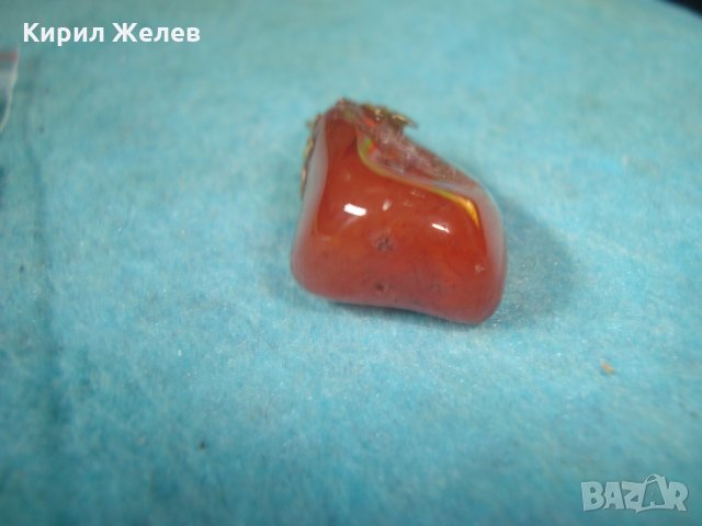 СТАР СКЪПОЦЕНЕН МЕДАЛЬОН - КАРНЕОЛ в ПОЗЛАТЕН ОБКОВ 25844, снимка 6 - Колиета, медальони, синджири - 35679443