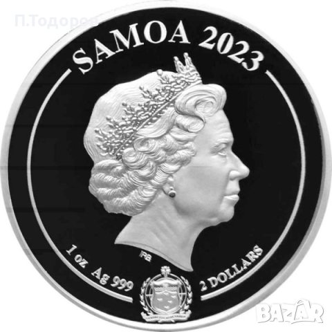 Сребро 1 oz Златен орел - 2023 - Самоа, снимка 2 - Нумизматика и бонистика - 41524961