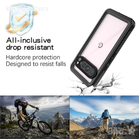 Google Pixel 9 Pro REDPEPPER Водоустойчив / Удароустойчив Калъф + Скрийн Протектор – Черен, IP68, снимка 5 - Калъфи, кейсове - 52245569