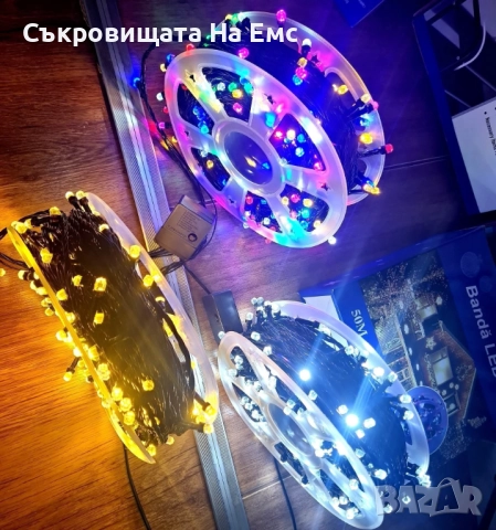 1️⃣0️⃣0️⃣МЕТРА Коледни LED Лампи  Diamond Crystal Диод  🎅58лв.🎅 8режима На Светене  Подходящи за В, снимка 6 - Други - 52470733