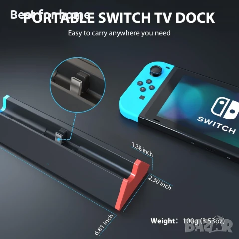 Преносимо зарядно устройство, съвместимо с Nintendo Switch, снимка 5 - Други игри и конзоли - 51120947