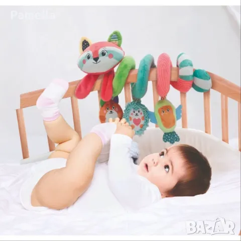 Плюшена спираловидна играчка с животни, Clementoni, снимка 4 - За бебешки колички - 48632577
