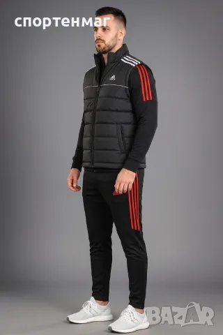 Мъжки анцуг ADIDAS CLASSIC черен / червено, снимка 2 - Спортни дрехи, екипи - 46324238