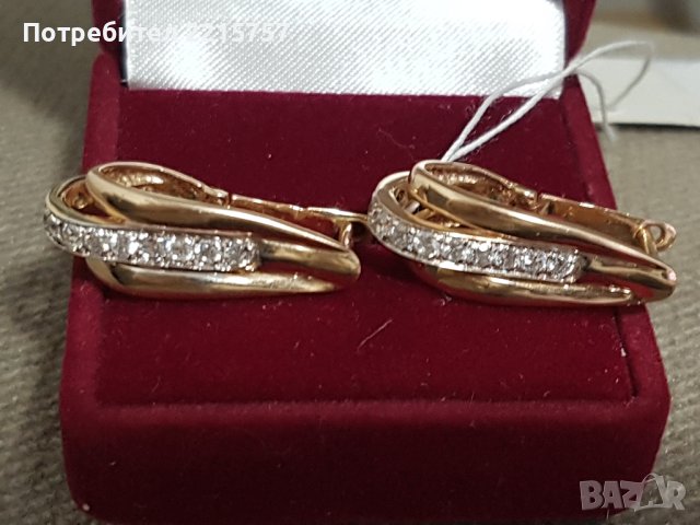Розово злато, ретро обеци 585 от миналият век., снимка 3 - Обеци - 39416604