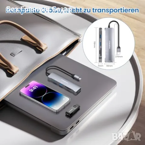 Нов хъб USB C адаптер 5 в 1 HDMI USB 3.0 USB 2.0 SD Micro SD за лаптоп, снимка 7 - Друга електроника - 55931992