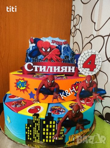 Картонена торта Спайдърмен , снимка 1