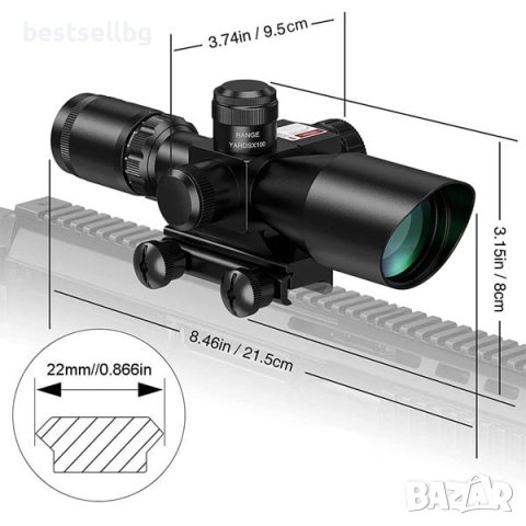 Оптика лазерен прицел 2.5x-10x тактически мерник голямо увеличение лов, снимка 6 - Оборудване и аксесоари за оръжия - 41813759
