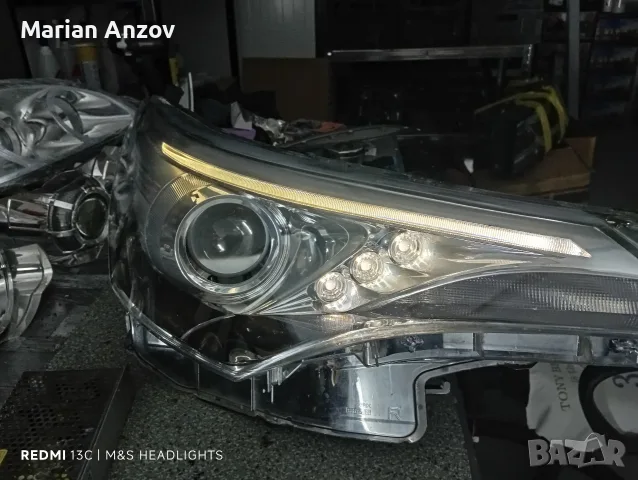 фарове за тойота Авенсис с лед дневни светлини оригинални , снимка 2 - Части - 56229738