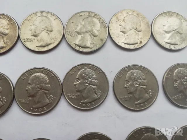 голям лот от 31 монети от 1/4 долар от различни години, снимка 9 - Нумизматика и бонистика - 48501644
