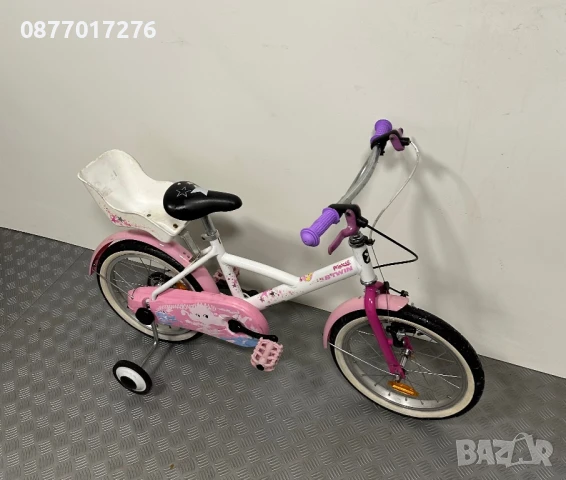 Детски велосипед с помощни Btwin за момиче 16 цола/ колело, снимка 3 - Велосипеди - 51387266