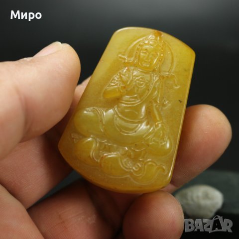 НЕФРИТ ТИБЕТ НЕПАЛ АЗИЯ ТАЛИСМАН МЕДАЛЬОН БУДА ВИСУЛКА С ИЗОБРАЖЕНИЕ НА АЗИАТСКА БОГИНЯ, снимка 7 - Антикварни и старинни предмети - 40591076