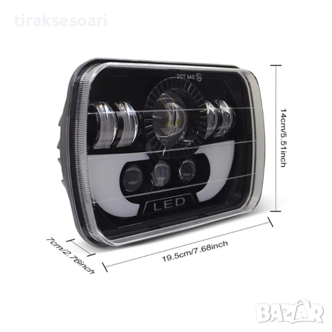 Универсални LED Фарове 200W за Jeep Cherokee XJ, Jeep Wrangler Y, Daihatsu Feroza, снимка 3 - Аксесоари и консумативи - 52394693