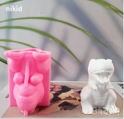 3D Голям Динозавър силиконов молд форма фондан шоколад гипс свещ декор украса сапун, снимка 2 - Форми - 47781181