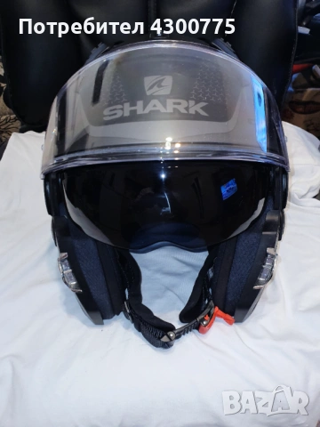 Модулна каска Shark EVO GT Encke Matt Black Anthracite, снимка 6 - Аксесоари и консумативи - 53080556