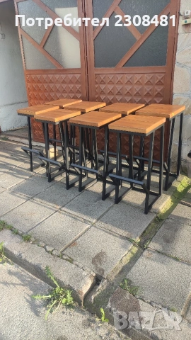 бар столове от масив и желязо , снимка 16 - Столове - 53535024