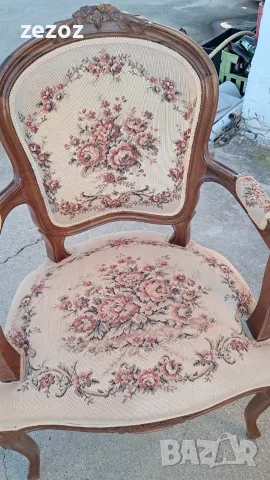 Комплект за хол барок махагон, снимка 6 - Дивани и мека мебел - 56353449