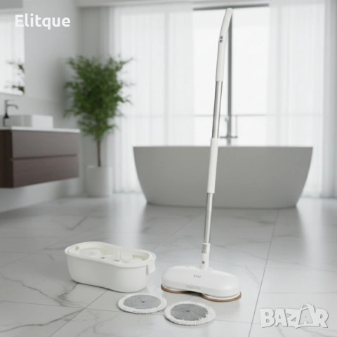 Електрически моп със спрей и центрофуга – за бързо и ефективно почистване, снимка 7 - Мопове, кофи, четки и метли - 53256182