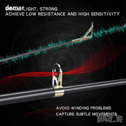 BNTTEAM телескопична въдица 99% въглеродни влакна с флуоресцентен връх (VIN TPYE, 2,4M/94,5in/7,84ft, снимка 2 - Въдици - 44674385