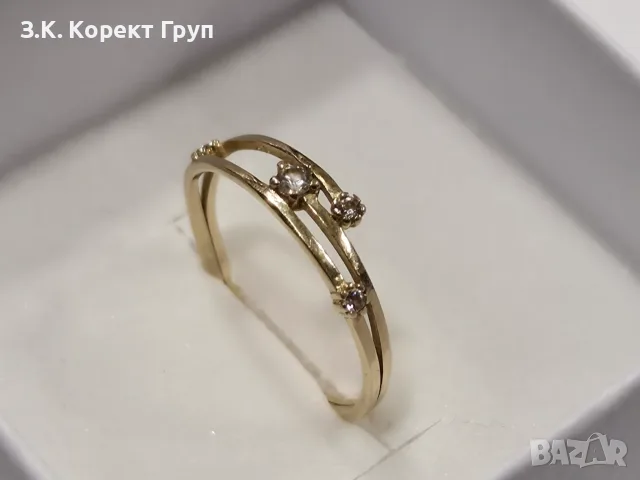 Дамски златен пръстен 14К 585 / 1,34 гр., снимка 2 - Пръстени - 55782629